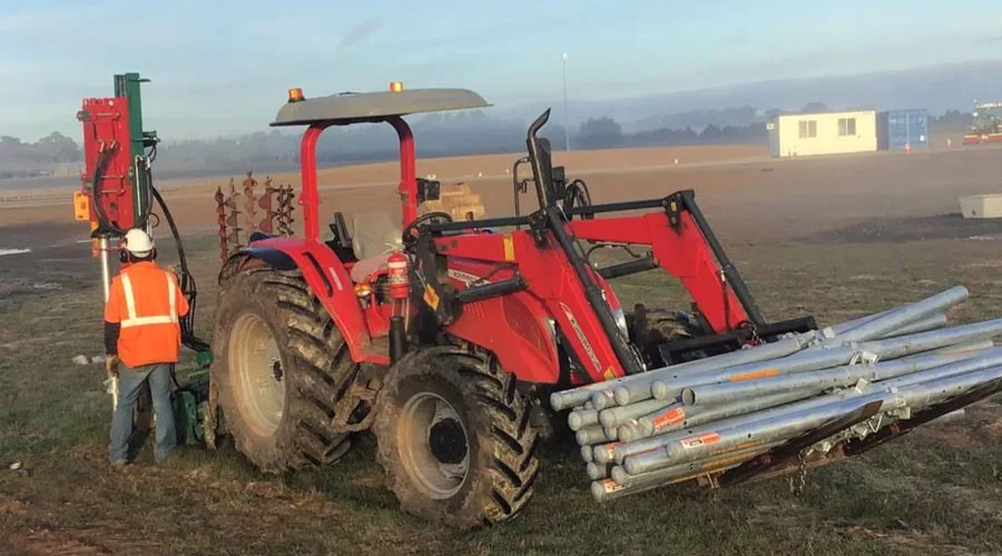 Tractor on Rural Fencing Job Tractor on Rural Fencing Job